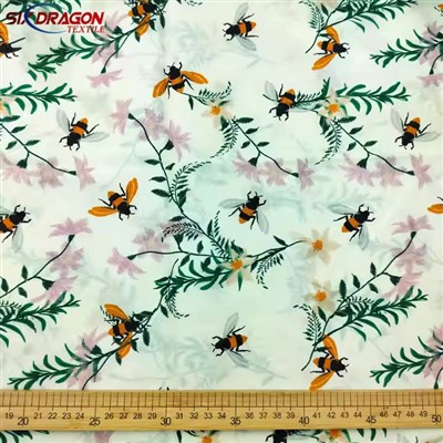 Teixit de cotó d’impressió d’abelles orgànica per a roba